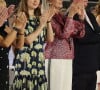 La jeune femme de 24 ans portait une création de la maison Philippa, accessoirisée d'une paire de mules Saint Laurent
Alexandra de Hanovre, la princesse Caroline de Hanovre, Jan Tops - Jumping international Monte Carlo, Longines Global Champions Tour à Monaco le 6 juillet 2024. © Claudia Albuquerque/Bestimage 