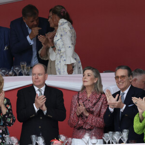 Le prince Albert II de Monaco, la princesse Caroline de Hanovre - Jumping international Monte Carlo, Longines Global Champions Tour à Monaco le 6 juillet 2024. © Claudia Albuquerque/Bestimage 