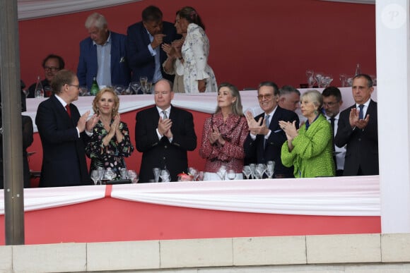 Le prince Albert II de Monaco, la princesse Caroline de Hanovre - Jumping international Monte Carlo, Longines Global Champions Tour à Monaco le 6 juillet 2024. © Claudia Albuquerque/Bestimage 