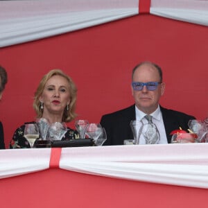 Le prince Albert II de Monaco, la princesse Caroline de Hanovre - Jumping international Monte Carlo, Longines Global Champions Tour à Monaco le 6 juillet 2024. © Claudia Albuquerque/Bestimage 