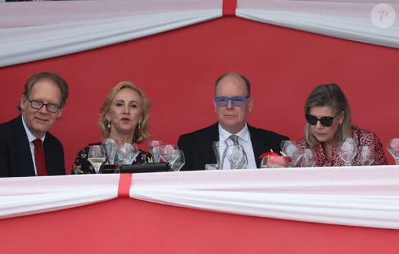 Le prince Albert II de Monaco, la princesse Caroline de Hanovre - Jumping international Monte Carlo, Longines Global Champions Tour à Monaco le 6 juillet 2024. © Claudia Albuquerque/Bestimage 