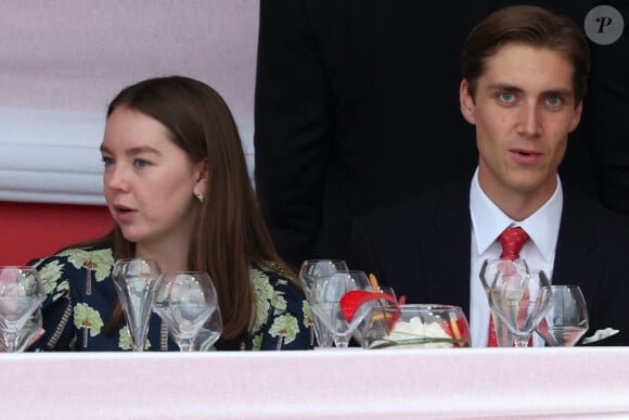 Alexandra de Hanovre et son compagnon Ben-Sylvester Strautmann - Jumping international Monte Carlo, Longines Global Champions Tour à Monaco le 6 juillet 2024. © Claudia Albuquerque/Bestimage 