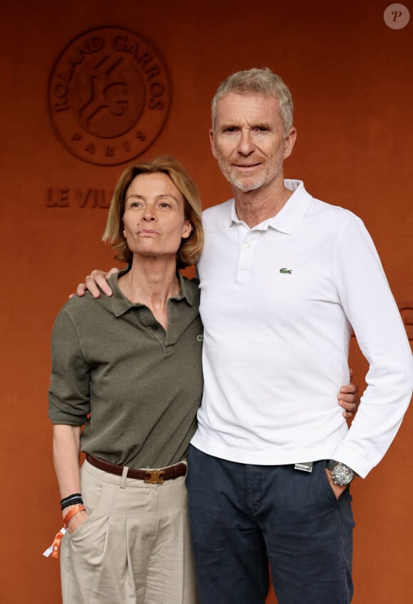 Denis Brogniart et sa femme Hortense - Les célébrités au village lors des Internationaux de France de tennis de Roland Garros 2024 à Paris (20 mai - 9 juin 2024), le 31 mai 2024. © Jacovides / Moreau / Bestimage