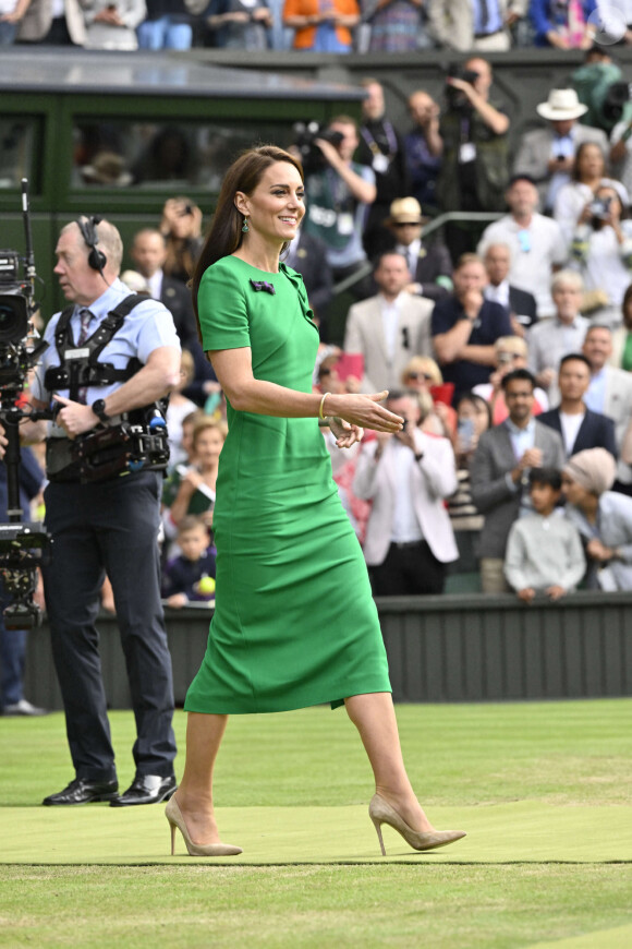 Kate Middleton, princesse de Galles, à Wimbledon en 2023 - Angleterre - Finale simple Messieurs- Victoire de Carlos Alcaraz Espagne contre Novak Djokovic Serbie