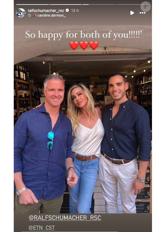
"La meilleure chose dans la vie, c'est d'avoir la bonne personne à ses côtés qui peut tout changer", écrit Ralf Schumacher

Ralf Schumacher et son compagnon, Étienne.