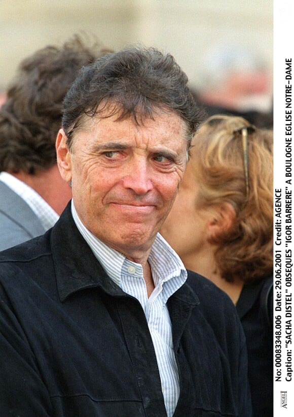 Sacha Distel en 2001 aux obsèques d'Igor Barrere.