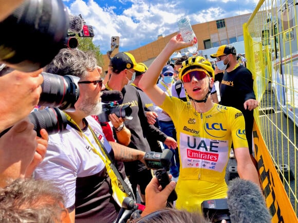 Tadej Pogacar - Les célébrités au village lors de la 15ème étape du Tour de France 2024 au Plateau de Beille, France, le 14 juillet 2024. © Fabien Faure/Bestimage