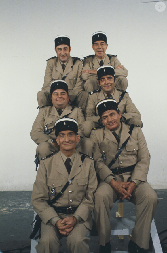 Archives - En France, Louis de Funès, Michel Galabru, Maurice Risch, Michel Modo, Guy Grosso et Jean-Pierre Rambal en novembre 1978.