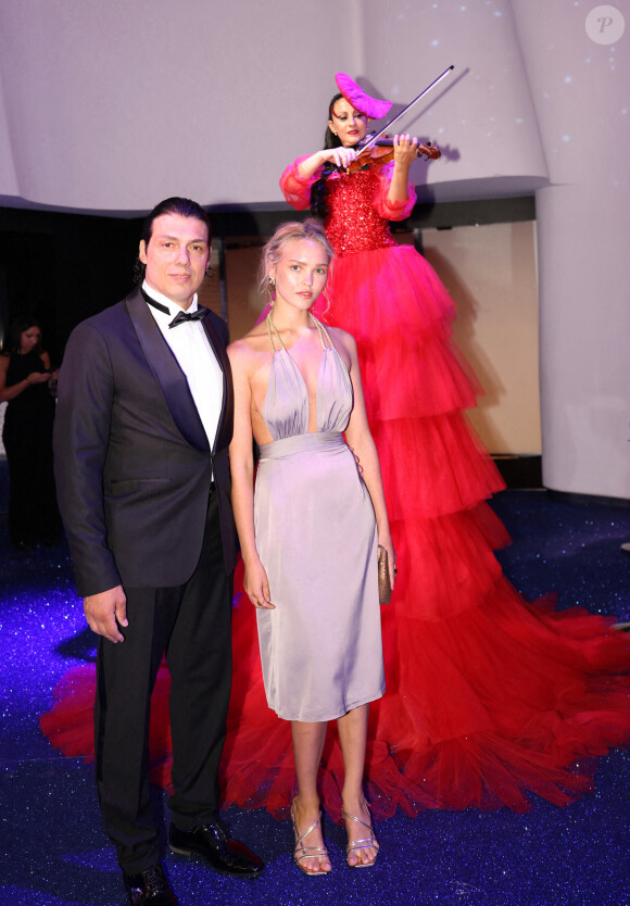 Taig Khris et sa compagne Théa Ros - 75ème édition du Gala de la Croix Rouge monégasque au Sporting Monte-Carlo à Monaco le vendredi 19 juillet 2024. © Claudia Albuquerque / Bestimage 