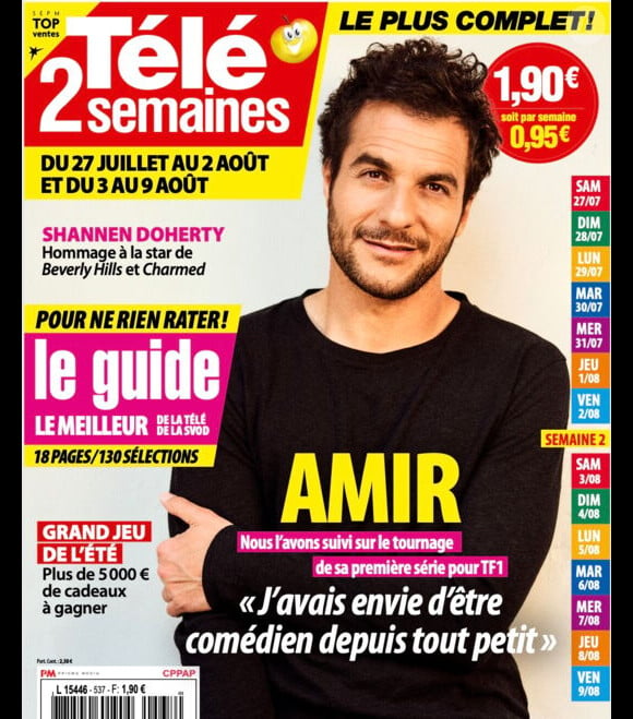 Amir est à l'affiche du nouveau "Télé 2 Semaines" en kiosques ce lundi 22 juillet 2024.