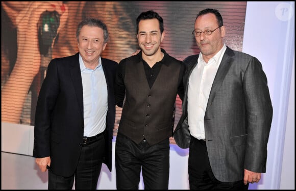 Michel Drucker, Michael Moreno et son père Jean Reno - enregistrement de l'émission 'Vivement Dimanche'.