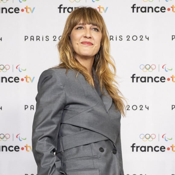 Daphné Bürki lors de la présentation des journalistes et chroniqueurs de France Télévisions pour les Jeux Olympiques 2024 au musée de l'Homme à Paris, le 11 juin 2024. © Pierre Perusseau / Bestimage 