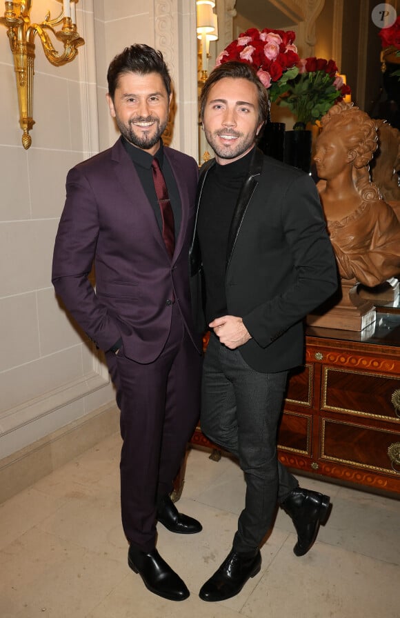 Christophe Beaugrand et son mari Ghislain Gerin - 46ème édition du Gala "Best Awards" à l'hôtel Georges V à Paris le 11 décembre 2023. © Coadic Guirec / Bestimage