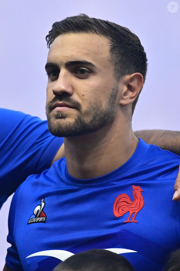 Info - Rugby/Vidéo raciste: l'arrière du XV de France Melvyn Jaminet suspendu 34 semaines - Melvyn Jaminet ( 15 - France ) - Test match international de rugby à XV avant la Coupe du monde entre la France et les Fidji au stade de la Beaujoire à Nantes, France, le 19 août 2023. la France a gagné 34-17. © Federico Pestellini/Panoramic/Bestimage