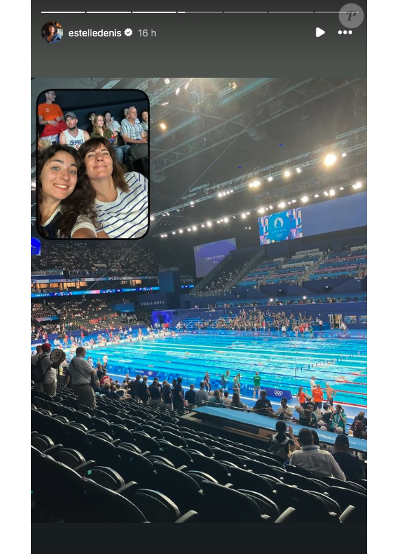 La mère et la fille ont finalement pu assister à ce moment d'histoire pour la natation française
 
Estelle Denis et sa fille, Victoire aux JO de Paris, ce dimanche 28 juin 2024.