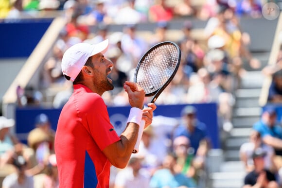 Novak Djokovic domine (6-1, 6-4) Rafael Nadal dans l'épreuve de tennis lors des Jeux Olympiques de Paris 2024 (JO) à Roland Garros, à Paris, France, le 29 juillet 2024 © Jon Olav Nesvold/Bildbyran via ZUMA Press/Bestimage