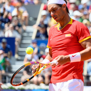 Novak Djokovic domine (6-1, 6-4) Rafael Nadal dans l'épreuve de tennis lors des Jeux Olympiques de Paris 2024 (JO) à Roland Garros, à Paris, France, le 29 juillet 2024 © Jon Olav Nesvold/Bildbyran via ZUMA Press/Bestimage