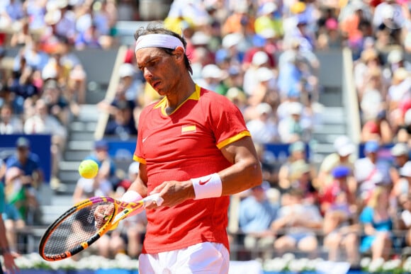 Novak Djokovic domine (6-1, 6-4) Rafael Nadal dans l'épreuve de tennis lors des Jeux Olympiques de Paris 2024 (JO) à Roland Garros, à Paris, France, le 29 juillet 2024 © Jon Olav Nesvold/Bildbyran via ZUMA Press/Bestimage