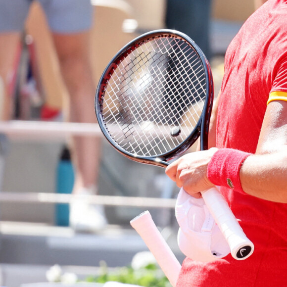 Novak Djokovic domine (6-1, 6-4) Rafael Nadal dans l'épreuve de tennis lors des Jeux Olympiques de Paris 2024 (JO) à Roland Garros, à Paris, France, le 29 juillet 2024. © Jacovides-Perusseau/Bestimage