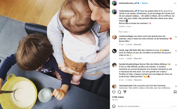 Mélissa Da Costa avec ses deux fils - immortalisés sur Instagram.