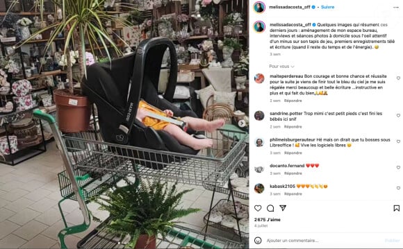 Mélissa Da Costa immortalise son fils cadet sur Instagram.