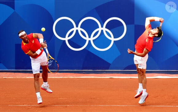 Rafael Nadal et Carlos Alcatraz battent T. Griekspoor et W. Koolhof dans le tournoi olympique de tennis à Paris le 30 Juillet 2024 © Jacovides - Perusseau / Bestimage