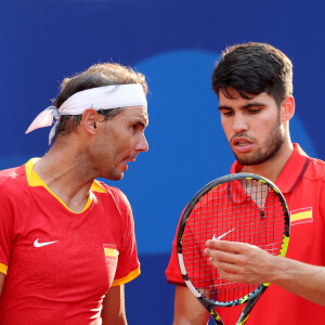 Rafael Nadal et Carlos Alcaraz battent T. Griekspoor et W. Koolhof dans le tournoi olympique de tennis à Paris le 30 Juillet 2024 © Jacovides - Perusseau / Bestimage