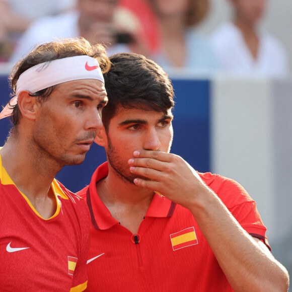 Rafael Nadal et Carlos Alcaraz battent T. Griekspoor et W. Koolhof dans le tournoi olympique de tennis à Paris le 30 Juillet 2024 © Jacovides - Perusseau / Bestimage 