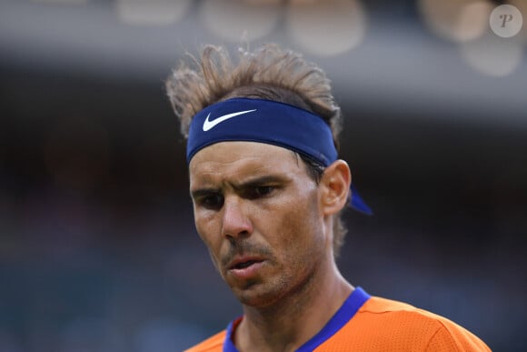 Rafael Nadal est cependant encore qualifié en double, où il fait équipe avec son compatriote Carlos Alcaraz
Rafael Nadal (Esp) - L'Espagnol R.Nadal remporte la demi-finale face à son compatriote C.Alcaraz (6-4, 4-6, 6-3) lors de l'Open de tennis BNP Paribas à Indian Wells, le 19 mars 2022. © JB Autissier / Panoramic / Bestimage