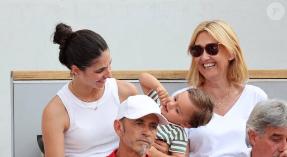 Xisca Nadal et Rafael Junior, Ana María Parera (mére de Rafael Nadal) - La famille de Rafael Nadal assistent à la victoire de Rafael Nadal et Carlos Alcaraz face à T. Griekspoor et W. Koolhof lors des Jeux Olympiques de Paris2024 (JO) à Paris le 30 juillet 2024. © Jacovides-Perusseau/Bestimage 