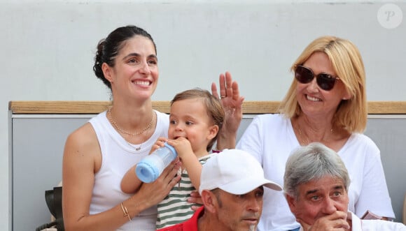 Xisca Nadal et Rafael Junior, Ana María Parera (mére de Rafael Nadal) - La famille de Rafael Nadal assistent à la victoire de Rafael Nadal et Carlos Alcaraz face à T. Griekspoor et W. Koolhof lors des Jeux Olympiques de Paris2024 (JO) à Paris le 30 juillet 2024. © Jacovides-Perusseau/Bestimage 