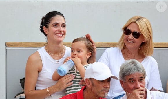 Xisca Nadal et Rafael Junior, Ana María Parera (mére de Rafael Nadal) - La famille de Rafael Nadal assistent à la victoire de Rafael Nadal et Carlos Alcaraz face à T. Griekspoor et W. Koolhof lors des Jeux Olympiques de Paris2024 (JO) à Paris le 30 juillet 2024. © Jacovides-Perusseau/Bestimage 