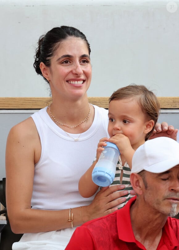 Xisca Nadal et Rafael Junior - La famille de Rafael Nadal assistent à la victoire de Rafael Nadal et Carlos Alcaraz face à T. Griekspoor et W. Koolhof lors des Jeux Olympiques de Paris2024 (JO) à Paris le 30 juillet 2024. © Jacovides-Perusseau/Bestimage 