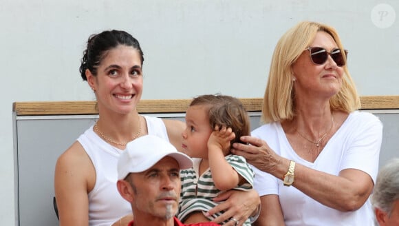 Xisca Nadal et Rafael Junior, Ana María Parera (mére de Rafael Nadal) - La famille de Rafael Nadal assistent à la victoire de Rafael Nadal et Carlos Alcaraz face à T. Griekspoor et W. Koolhof lors des Jeux Olympiques de Paris2024 (JO) à Paris le 30 juillet 2024. © Jacovides-Perusseau/Bestimage 