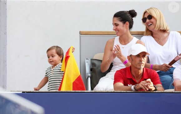 Xisca Nadal et Rafael Junior, Ana María Parera (mére de Rafael Nadal) - La famille de Rafael Nadal assistent à la victoire de Rafael Nadal et Carlos Alcaraz face à T. Griekspoor et W. Koolhof lors des Jeux Olympiques de Paris2024 (JO) à Paris le 30 juillet 2024. © Jacovides-Perusseau/Bestimage 