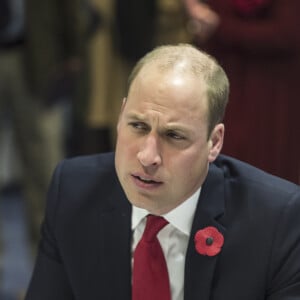 Le prince Wiliam, duc de Cambridge, patron de la Fédération de rugby galloise (WRU), arrive au match de rugby Pays de Galles contre l'Australie, au stade Principality de Cardiff le 11 novembre 2017. 