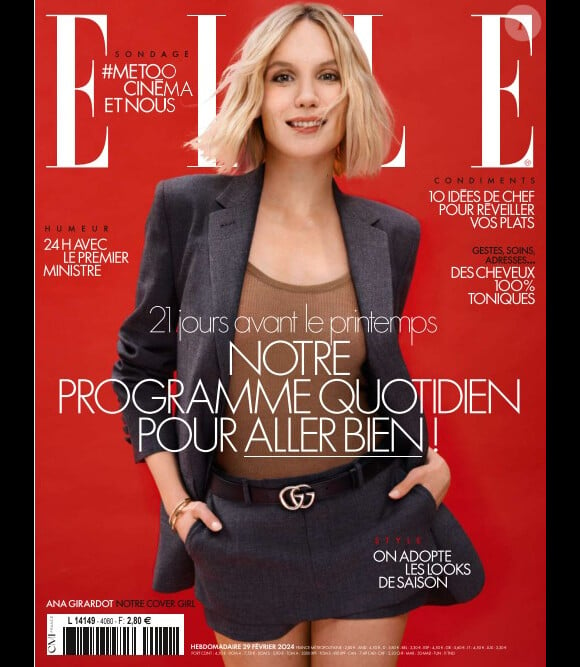 Ana Girardot en couverture du magazine "ELLE", 29 février 2024.