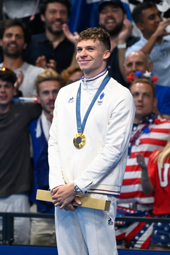 Léon Marchand lors des Jeux olympiques de Paris 2024. ( Photo by federico pestellini / DPPI / Panoramic ) -