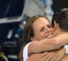 Laure Manaudou avec son petit frère Florent Manaudou après sa médaille d'or aux Jeux Olympiques de Londres le 3 août 2012. Photo by Photoshot/ABACAPRESS.COM