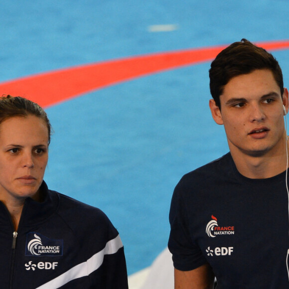 Laure Manaudou avec son petit frère Florent Manaudou aux championnats d'Europe à Chartes en novembre 2012. Photo by Christian Liewig/ABACAPRESS.COM