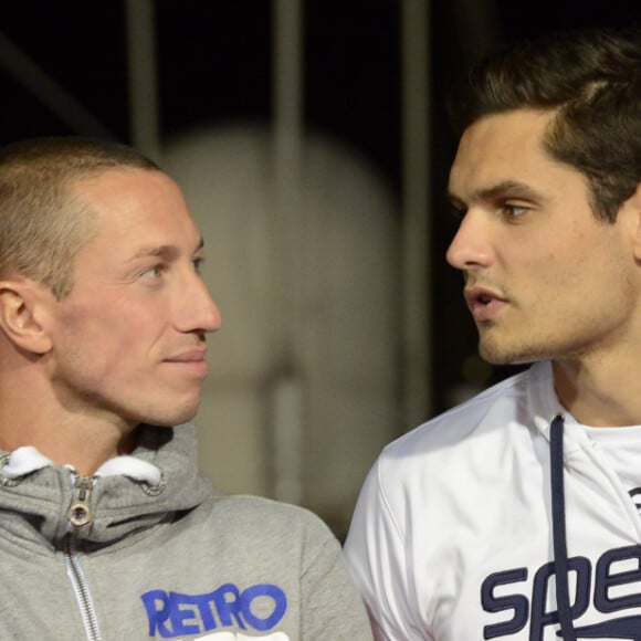 Frédérick Bousquet, Florent Manaudou - Opération "Je rêve des Jeux", mobilisation nationale en soutien à la candidature de Paris pour l'organisation des Jeux Olympiques et Paralympiques de 2024. Marseille, le 25 septembre 2015 