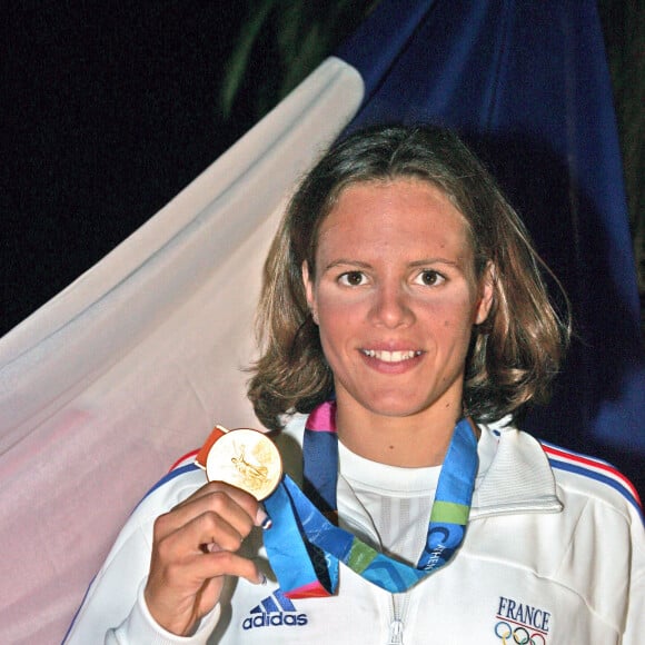 Laure Manaudou médaillée d'or aux Jeux Olympiques d'Athènes en 2004. Photo by Hahn/Nebinger/ABACA.