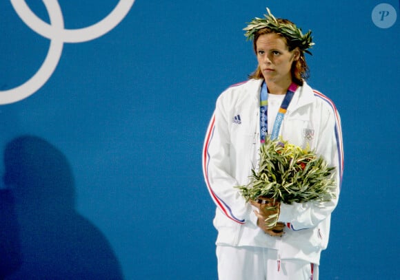 Laure Manaudou médaillée de bronze aux Jeux Olympiques d'Athènes en 2004. Photo by Hahn/Nebinger/ABACA.