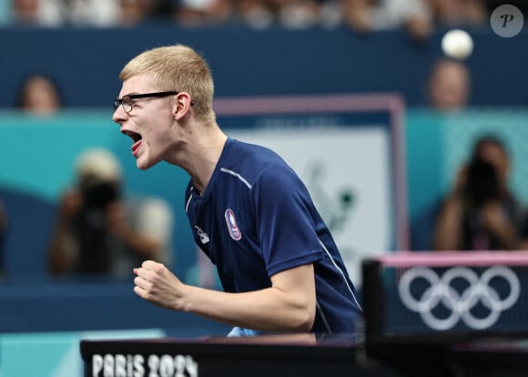 Face au Brésilien Hugo Calderano, il a ainsi vengé son frère Alexis (éliminé par ce même adversaire lors des 8es de finale à 4-2). Félix Lebrun a été époustouflant lors de cette finale du tournoi de simple de tennis de table
Felix Lebrun aux JO Paris 2024 Photo by Wang Dongzhen/Xinhua/ABACAPRESS.COM