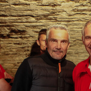 Exclusif - Richard Virenque, Paul Belmondo - Quille solidaire à la veille de l'étape du coeur de l'association Mécénat Chirurgie Cardiaque "MCC" lors du Tour de France 2024 à Gevrey-Chambertin, France, le 4 juillet 2024. © Christophe Clovis/Bestimage 