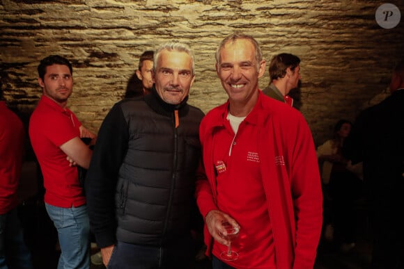 Exclusif - Richard Virenque, Paul Belmondo - Quille solidaire à la veille de l'étape du coeur de l'association Mécénat Chirurgie Cardiaque "MCC" lors du Tour de France 2024 à Gevrey-Chambertin, France, le 4 juillet 2024. © Christophe Clovis/Bestimage 