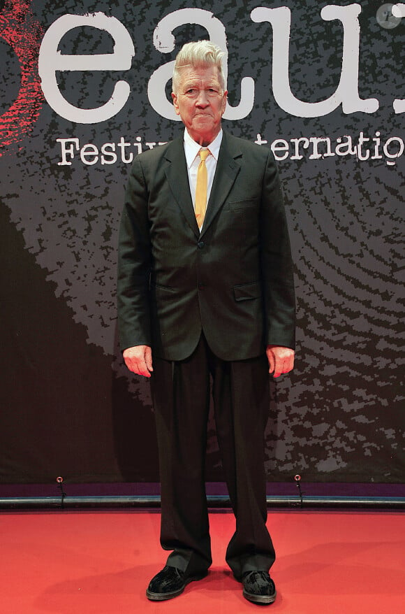 Le realisateur David Lynch sur le tapis rouge du 5eme Festival International du Film Policier de Beaune le 5 avril 2013.