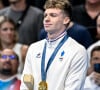 Pourquoi n'a t-on pas  vu Léon Marchand dans "Quels Jeux !"
Leon Marchand (France) avec sa médaille d'or après avoir participé à la finale du 200m quatre nages individuelles lors des Jeux Olympiques de Paris à La Défense Arena à Paris (France).