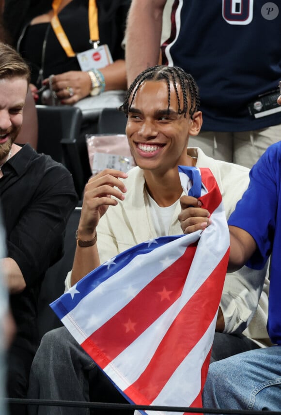 Alexandre Coste (fils du prince A. II de Monaco) - Les célébrités assistent à la victoire de l'équipe des USA de basket face au Brésil (122-87) lors des Jeux Olympiques de Paris2024, le 6 août 2024. © Jacovides-Perusseau / Bestimage 