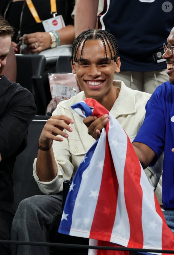 Alexandre Coste (fils du prince A. II de Monaco) - Les célébrités assistent à la victoire de l'équipe des USA de basket face au Brésil (122-87) lors des Jeux Olympiques de Paris2024, le 6 août 2024. © Jacovides-Perusseau / Bestimage 